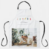 Eenvoudige, moderne kerstfoto | Joyful Holiday Schort (Voorkant)