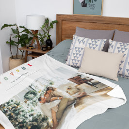 Eenvoudige, moderne kerstfoto | Joyful Holiday Sherpa Deken