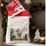 Eenvoudige, moderne kerstfoto | Joyful Holiday Tote Bag<br><div class="desc">Eenvoudige,  moderne kerstfoto | Joyful Holiday</div>