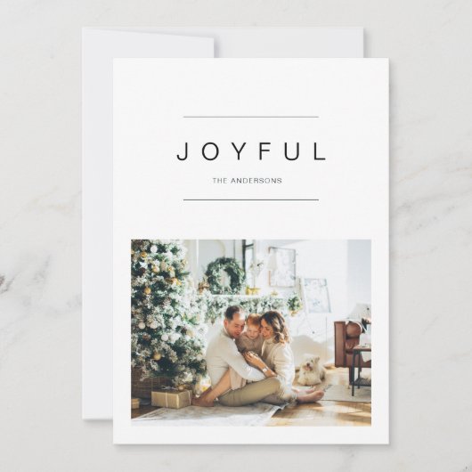 Eenvoudige moderne kerstfoto | Vrolijke feestdagen (Voorkant)