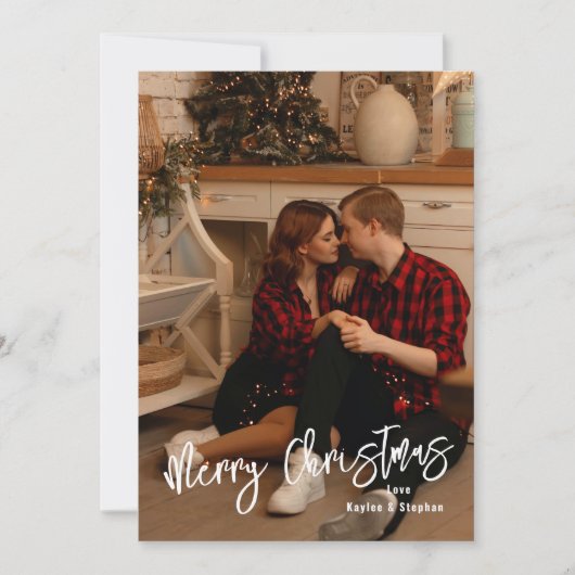 Eenvoudige moderne kerstkaart - gepersonaliseerde kaart (Voorkant)