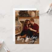 Eenvoudige moderne kerstkaart - gepersonaliseerde kaart (Voorkant / Achterkant in situ)