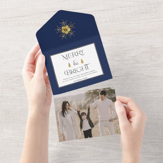 Eenvoudige, moderne kerstkaarten en heldere kerstk all in one uitnodiging (Afscheurbaar)