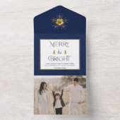 Eenvoudige, moderne kerstkaarten en heldere kerstk all in one uitnodiging (Binnen)