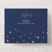 Eenvoudige, moderne kerstkaarten en heldere kerstk all in one uitnodiging (Achterkant)