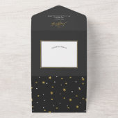 Eenvoudige, moderne kerstkaarten en heldere kerstk all in one uitnodiging (Buitenkant)