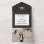 Eenvoudige, moderne kerstkaarten en heldere kerstk all in one uitnodiging (Binnen)