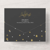 Eenvoudige, moderne kerstkaarten en heldere kerstk all in one uitnodiging (Achterkant)