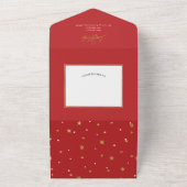 Eenvoudige, moderne kerstkaarten en heldere kerstk all in one uitnodiging (Buitenkant)