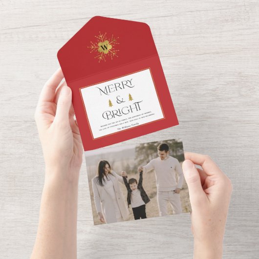 Eenvoudige, moderne kerstkaarten en heldere kerstk all in one uitnodiging (Afscheurbaar)