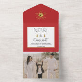 Eenvoudige, moderne kerstkaarten en heldere kerstk all in one uitnodiging (Binnen)