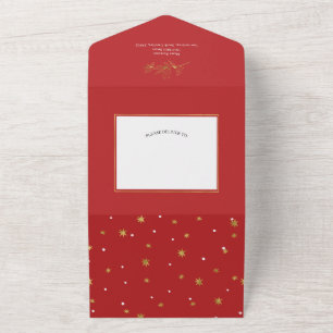 Eenvoudige, moderne kerstkaarten en heldere kerstk all in one uitnodiging