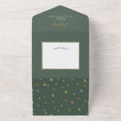 Eenvoudige, moderne kerstkaarten en heldere kerstk all in one uitnodiging (Buitenkant)