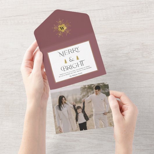 Eenvoudige, moderne kerstkaarten en heldere kerstk all in one uitnodiging (Afscheurbaar)