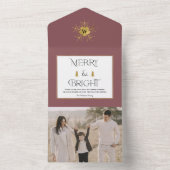 Eenvoudige, moderne kerstkaarten en heldere kerstk all in one uitnodiging (Binnen)