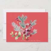 Eenvoudige, moderne kerstkerkers, witte rode foto feestdagenkaart (Achterkant)