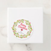 Eenvoudige Moderne Kerstkrans Custom Bedankjes Labels (In situ)