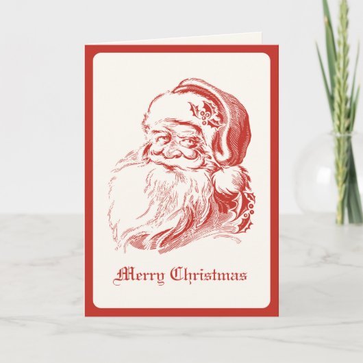 Eenvoudige moderne  kerstman feestdagen kaart (Voorkant)