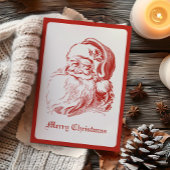 Eenvoudige moderne  kerstman feestdagen kaart