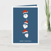 Eenvoudige Moderne Kerstman Grafisch Blauw Kerstmi Feestdagen Kaart (Voorkant)