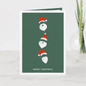 Eenvoudige Moderne Kerstman Grafische Groene Kerst Feestdagen Kaart (Voorkant)