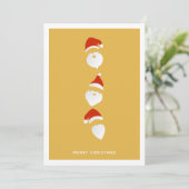 Eenvoudige Moderne Kerstman Graphic Gouden Kerstmi Feestdagenkaart (Staand voorkant)