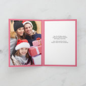 Eenvoudige Moderne Kerstman Graphic Roze Kerstfoto Feestdagen Kaart (Binnen)