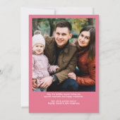 Eenvoudige Moderne Kerstman Graphic Roze Kerstfoto Feestdagenkaart (Achterkant)