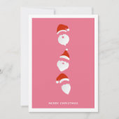 Eenvoudige Moderne Kerstman Graphic Roze Kerstmis Feestdagenkaart (Voorkant)