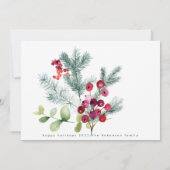 Eenvoudige Moderne Kerstmis Groen Wit Één Foto Feestdagenkaart (Achterkant)