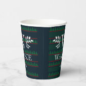 Eenvoudige Moderne Kerstmis monogram pasgetrouwde  Papieren Bekers (Rechts)