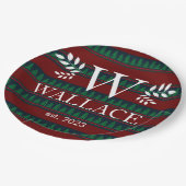 Eenvoudige Moderne Kerstmis monogram pasgetrouwde  Papieren Bordje (Gekanteld)