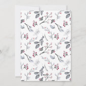 Eenvoudige Moderne Kerstmis Pinguïn Botanisch Feestdagenkaart (Achterkant)