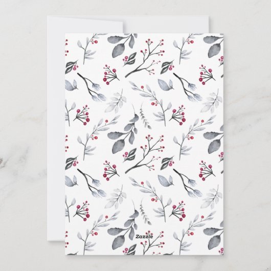 Eenvoudige Moderne Kerstmis Pinguïn Botanisch Feestdagenkaart (Achterkant)