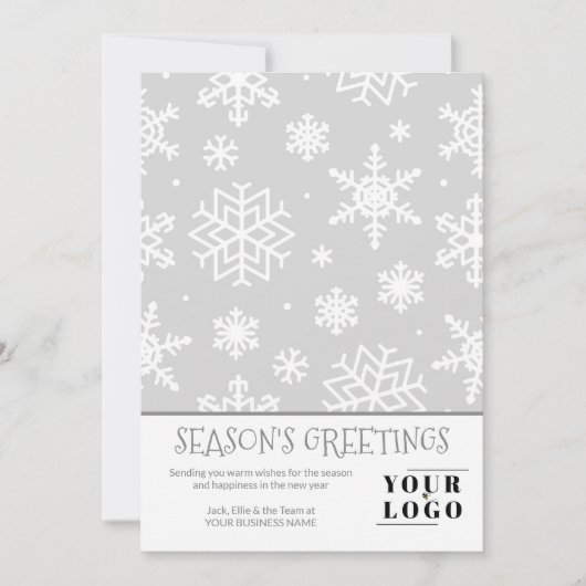 Eenvoudige, moderne kerstsnowflake, aangepaste Log Feestdagenkaart (Voorkant)