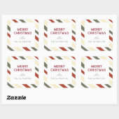 Eenvoudige, moderne kerststripserie — cadeautjes vierkante sticker (Vel)