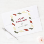 Eenvoudige, moderne kerststripserie — cadeautjes vierkante sticker (Envelop)