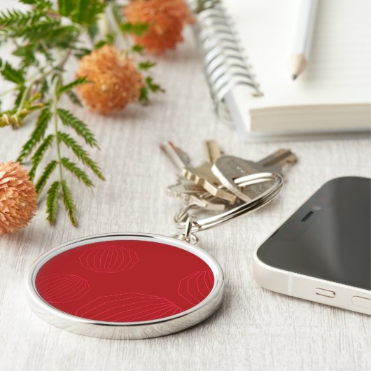 Eenvoudige, moderne kerstversieringen sleutelhanger (Zijkant)