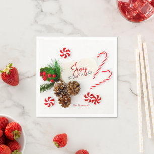 Eenvoudige moderne kerstvreugde voor de wereld servet