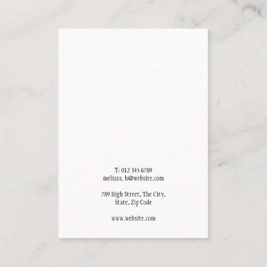 Eenvoudige Moderne Kettingen Sieraden Display Kaar Visitekaartje (Achterkant)