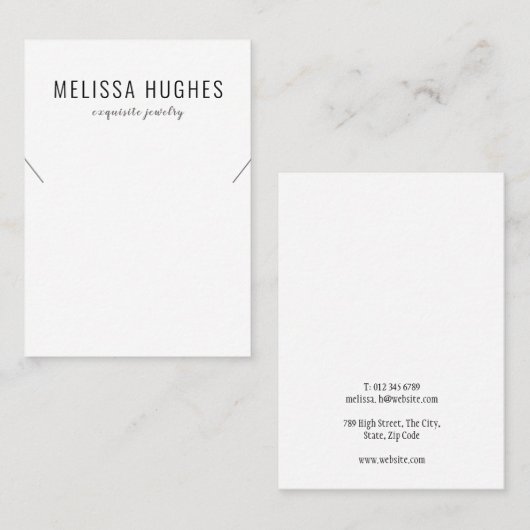 Eenvoudige Moderne Kettingen Sieraden Display Kaar Visitekaartje (Voorkant / Achterkant)