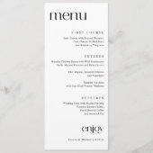 Eenvoudige Moderne Klasse Trouwmenu Menu (Voorkant)