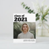Eenvoudige moderne klasse van Afstuderen Afstudere Aankondigingskaart (Staand voorkant)