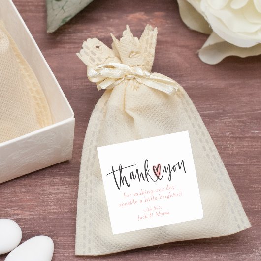 Eenvoudige moderne klassieke dank u typografie vierkante sticker