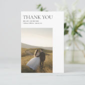 Eenvoudige Moderne Klassieke Trouwfoto Dank u kaar Bedankkaart (Staand voorkant)