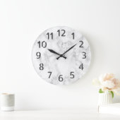 Eenvoudige, moderne, klassieke, witte faux-marmer grote klok (Huis)