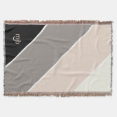 Eenvoudige Moderne Kleurenblokstrepen met Monogram Deken (Voorkant)