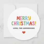 Eenvoudige moderne kleurrijke kerstfoto feestdagenkaart (Voorkant)