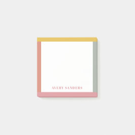 Eenvoudige Moderne Kleurrijke Rand Naam Post-it® Notes
