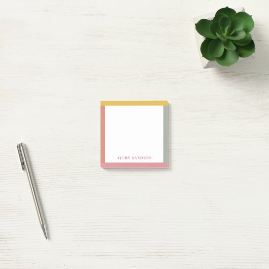 Eenvoudige moderne kleurrijke randnaam post-it® notes (Kantoor)